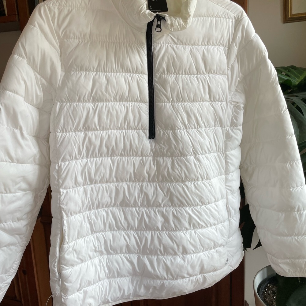 Gap GAPFIT Lightweight Half Zip Puffer jacket in Optic white Small - Picture 4 of 11